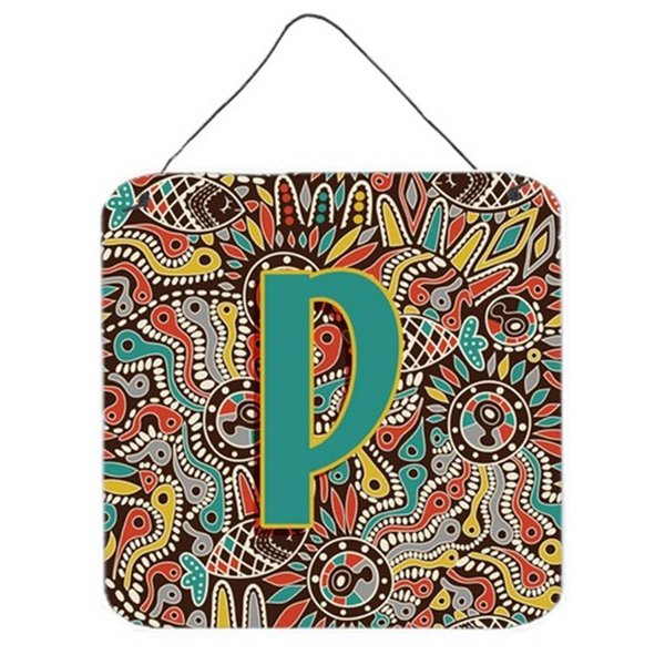 Micasa Letter P Retro Tribal Alphabet Initial Wall and Door Hanging Prints MI55595